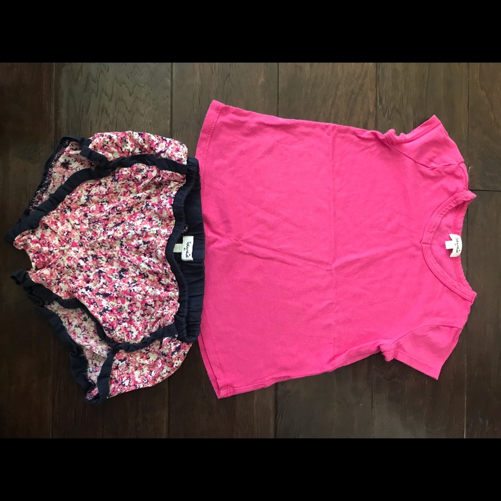 Splendid 4t Girls Pink Top Floral Shorts Set
